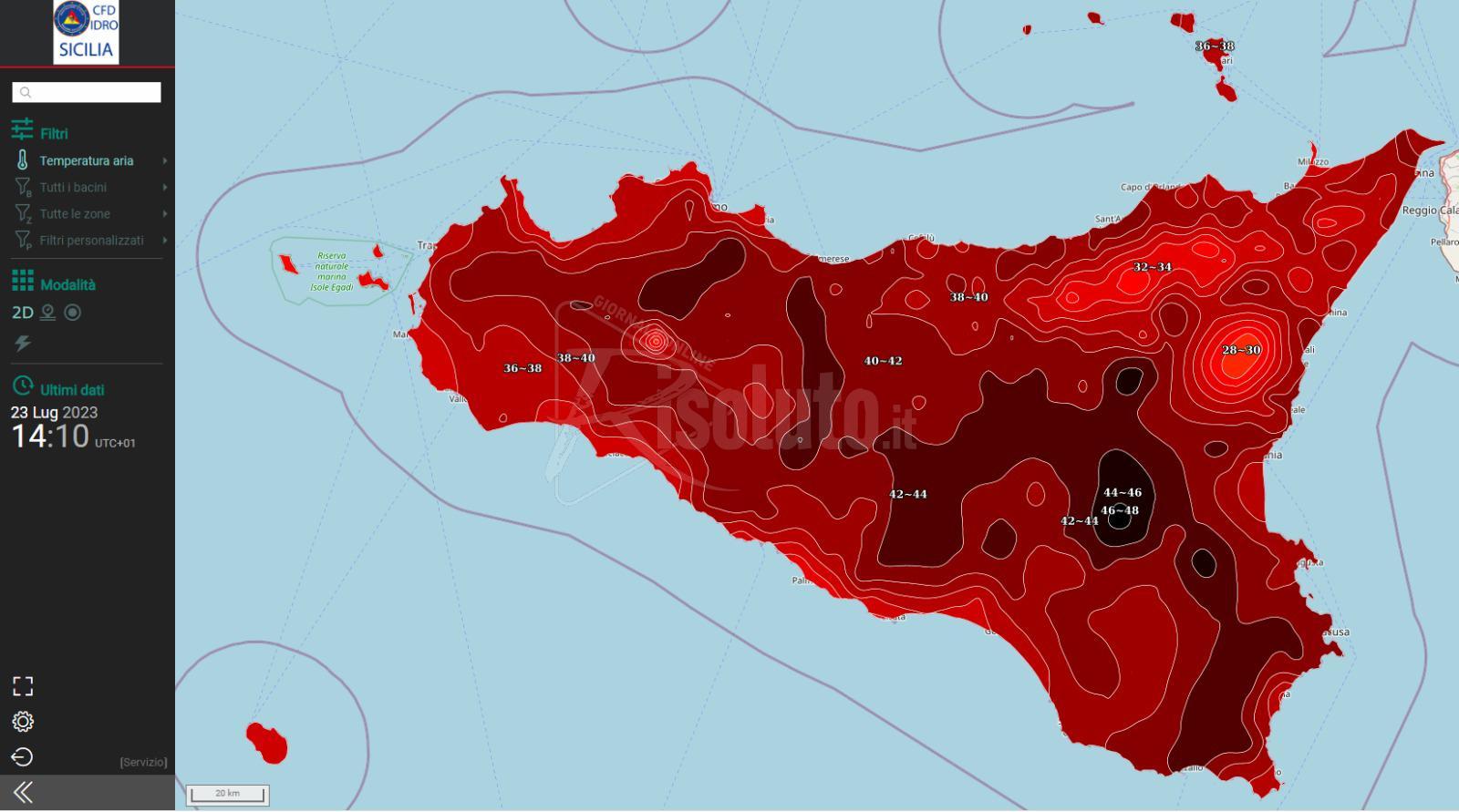 Sambuca tra le cittadine siciliane più calde, ondate di calore e black out elettrici nel catanese
