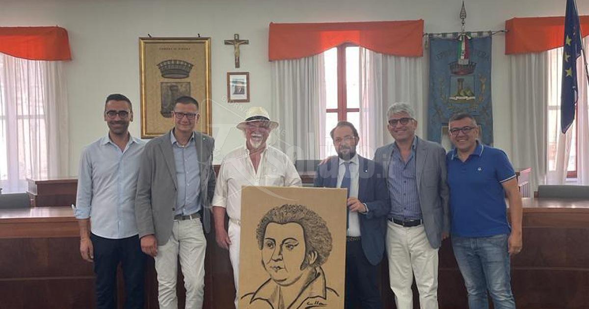Ritratto di Navarro realizzato da Pippo Cardella donato al Comune di Ribera