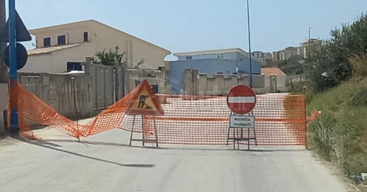 Domani scarificazione e posa dell'asfalto in via Lido a Sciacca