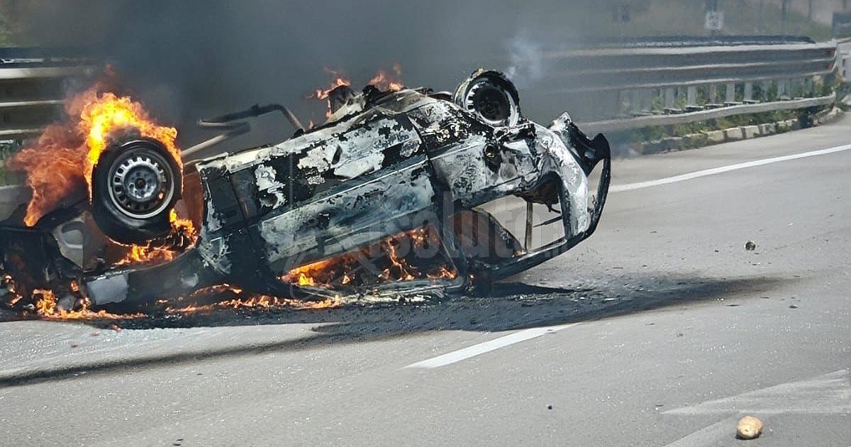 Due anziani morti sulla Statale 640, auto in fiamme