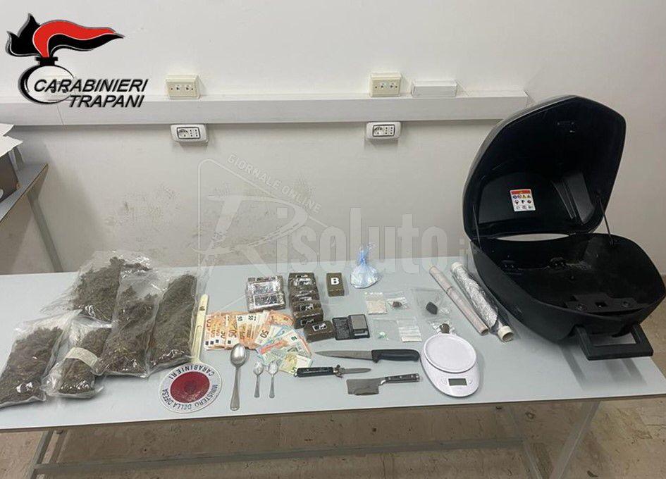 Trapani: sorpreso con hashish, cocaina e marijuana, arrestato pregiudicato