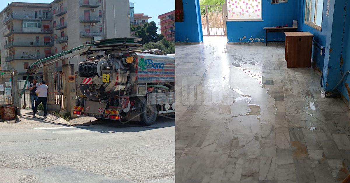 Liquido fognario in una classe della San Giovanni  Bosco di Sciacca, il Comune fa eseguire i lavori