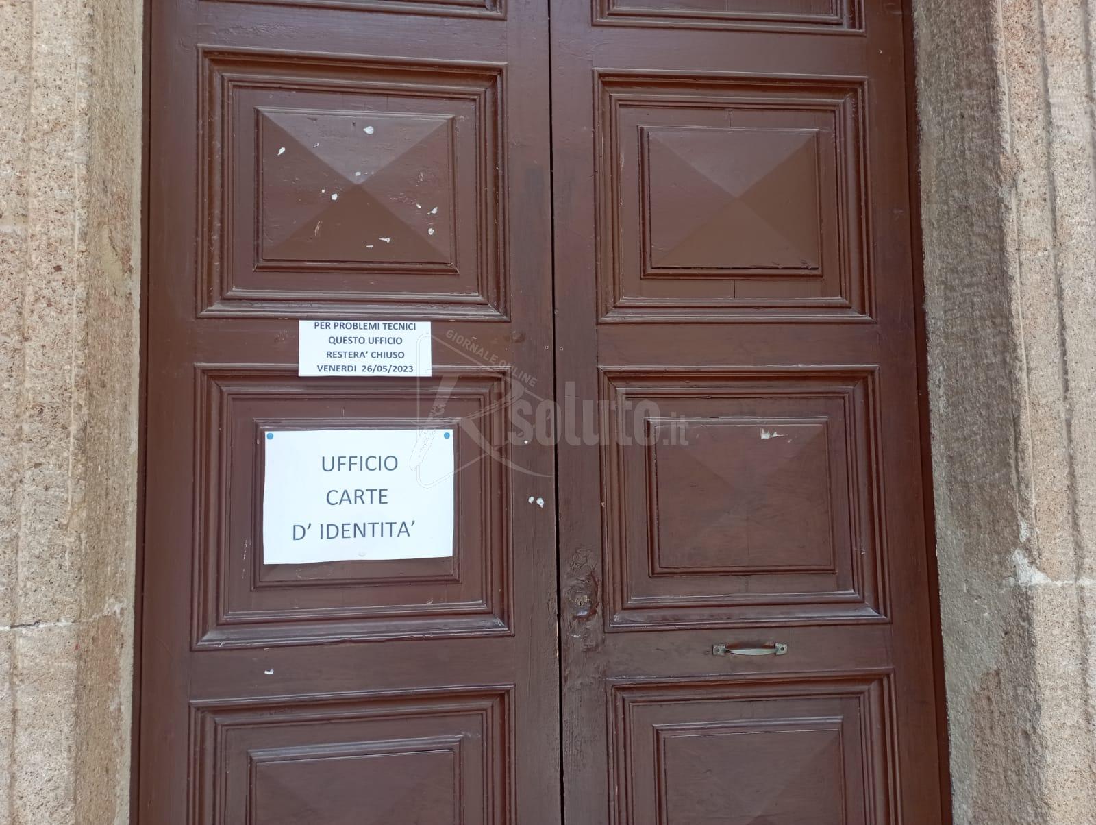 Problemi tecnici, chiuso l'ufficio carte d'identità del Comune di Sciacca