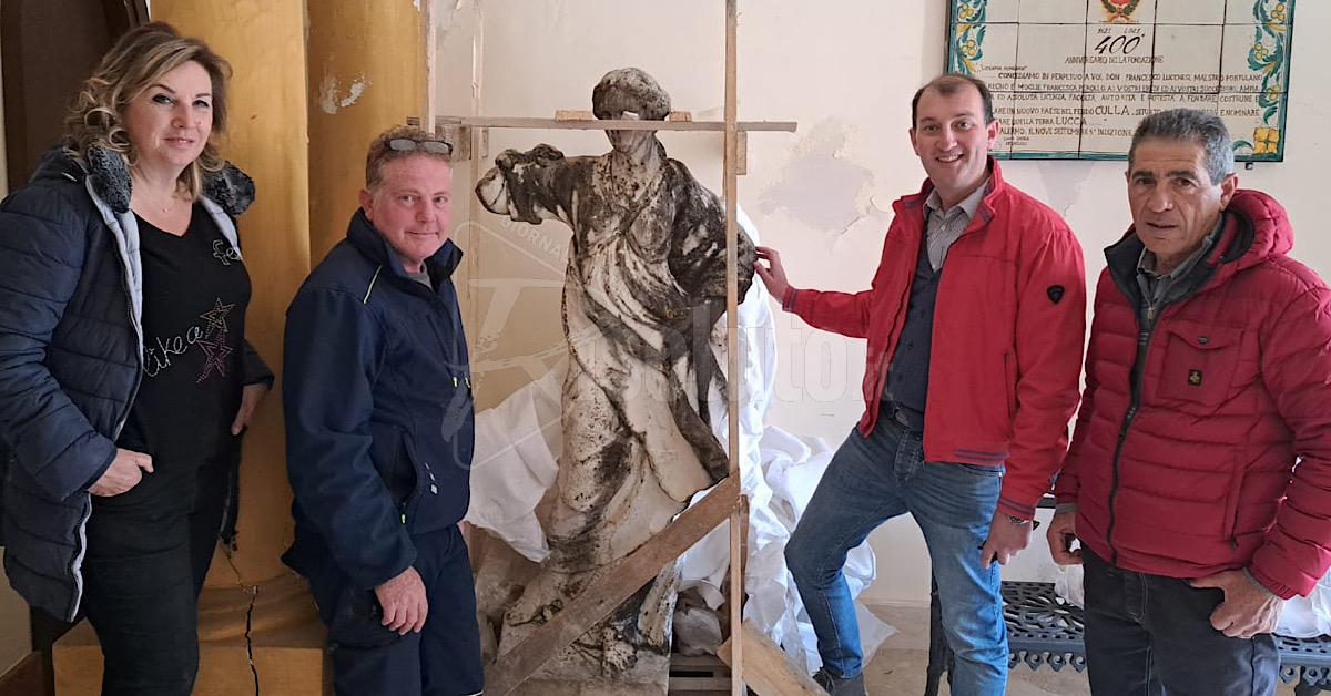 Al via i lavori di restauro per la statua della “Primavera” di Lucca Sicula
