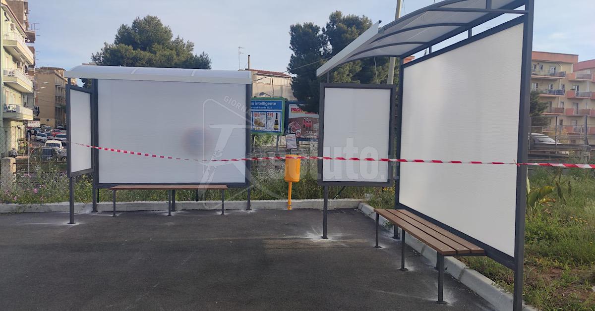 Nella nuova stazione degli autobus di Sciacca collocate oggi le pensiline