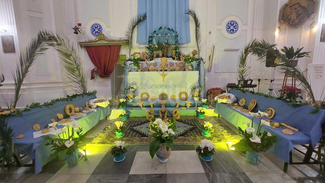 Festività di San Giuseppe nella chiesa di San Domenico con allestimenti dell'Amato Vetrano di Sciacca (Video)
