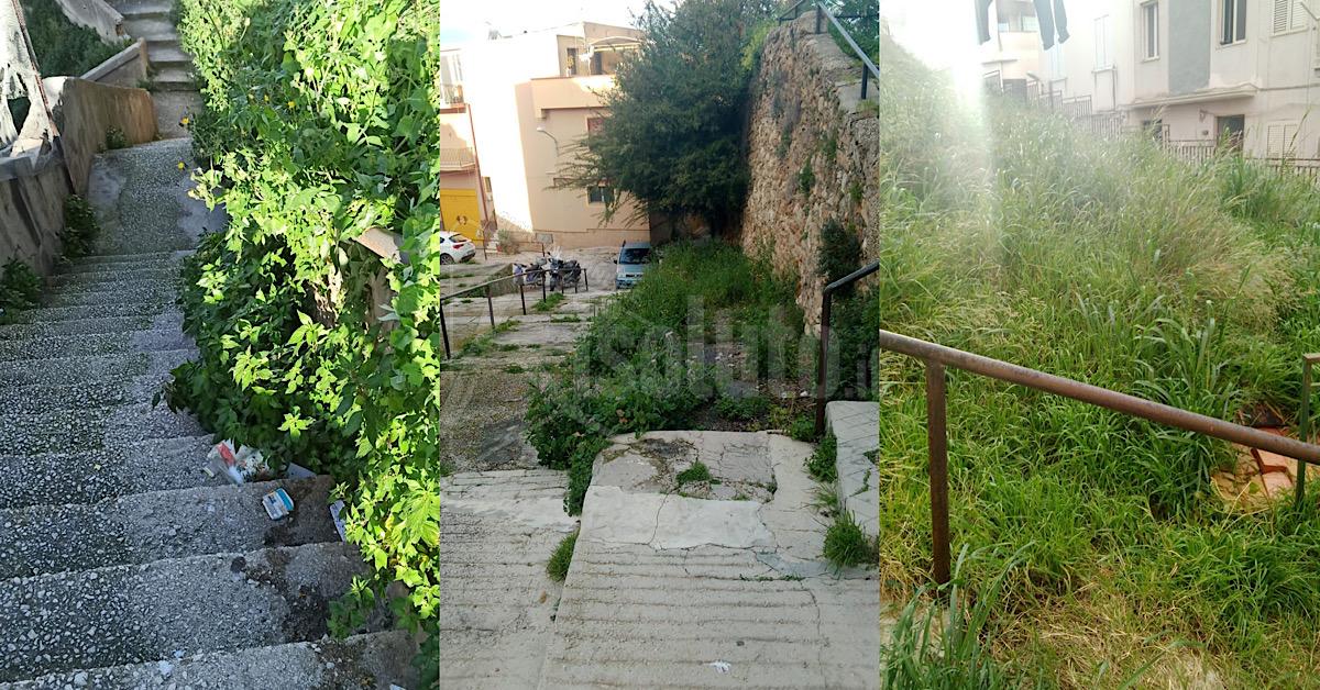 Scalinate di San Michele in abbandono a Sciacca