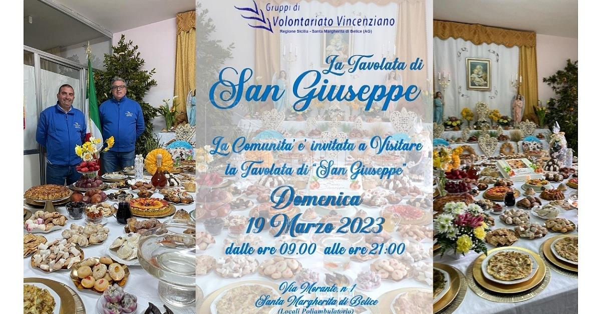 Santa Margherita di Belice, Tavolata di San Giuseppe all'insegna della solidarietà