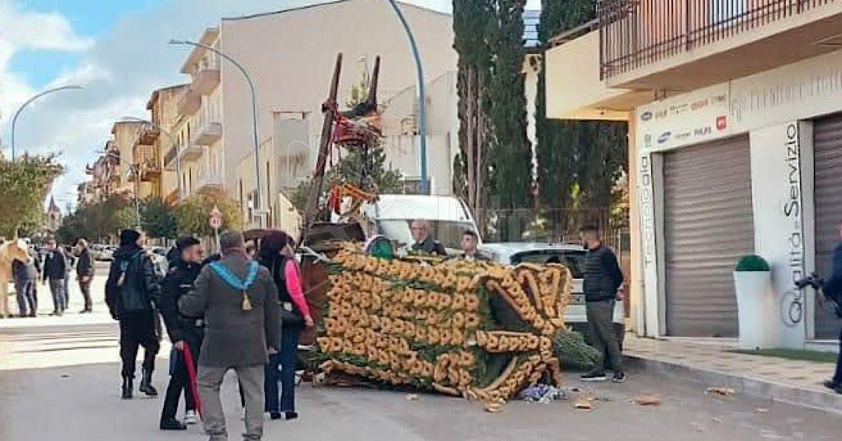 Ribera, si cappotta la "Straula" di San Giuseppe