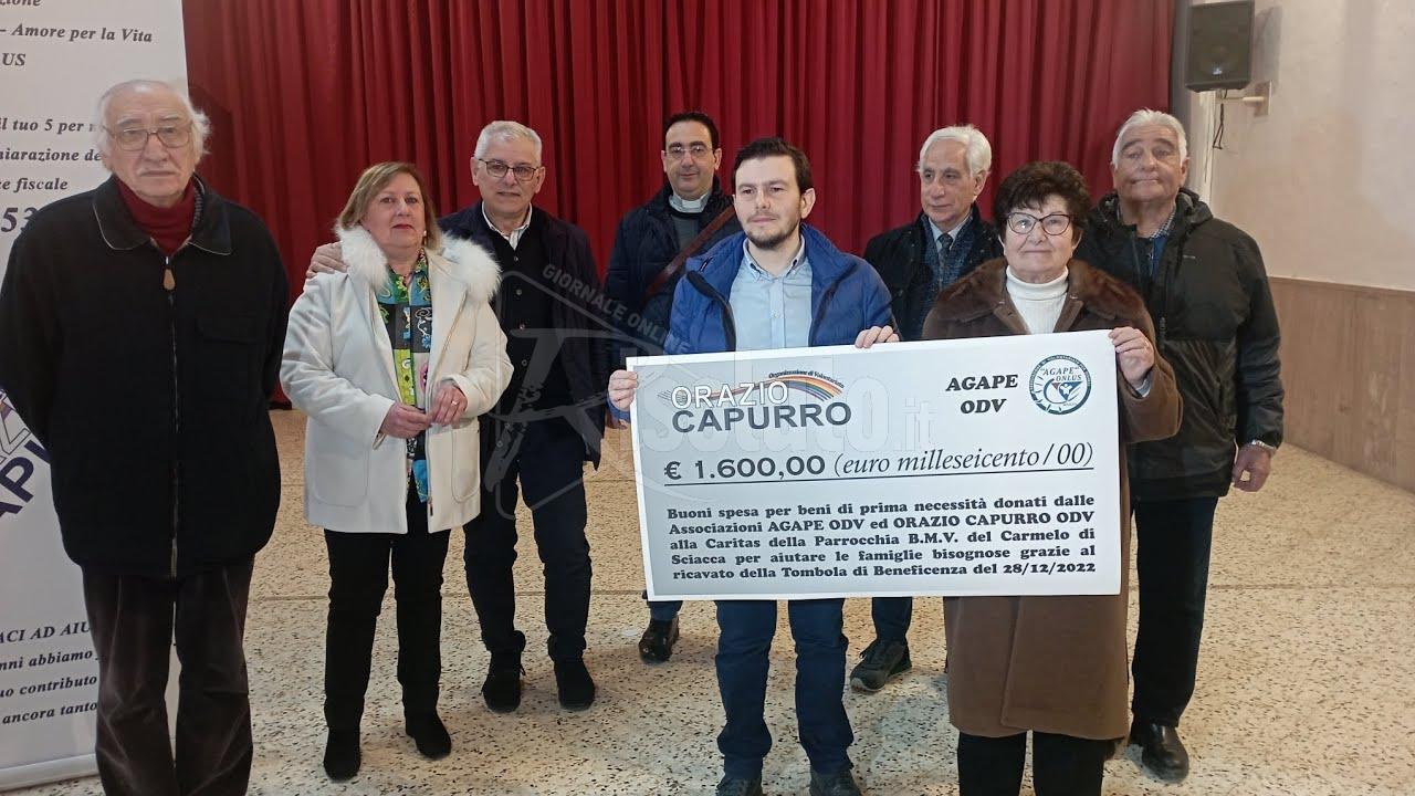 Buoni spesa per la Caritas del Carmine, consegnati oggi a Sciacca dalle Onlus Capurro e Agape (Video)