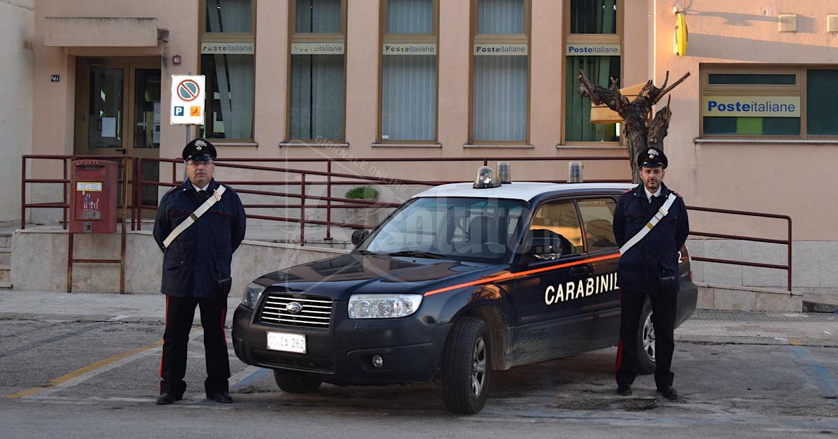 Rubata l'auto di Poste Italiane a Valderice, i carabinieri la ritrovano