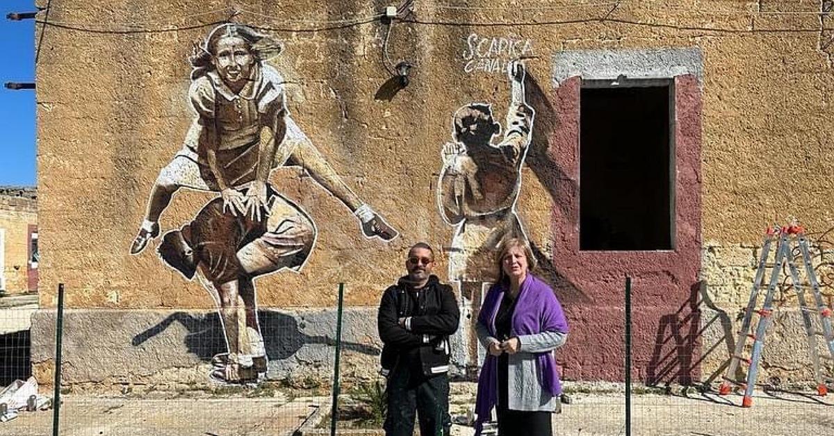 Montevago, un murales tra i ruderi del terremoto