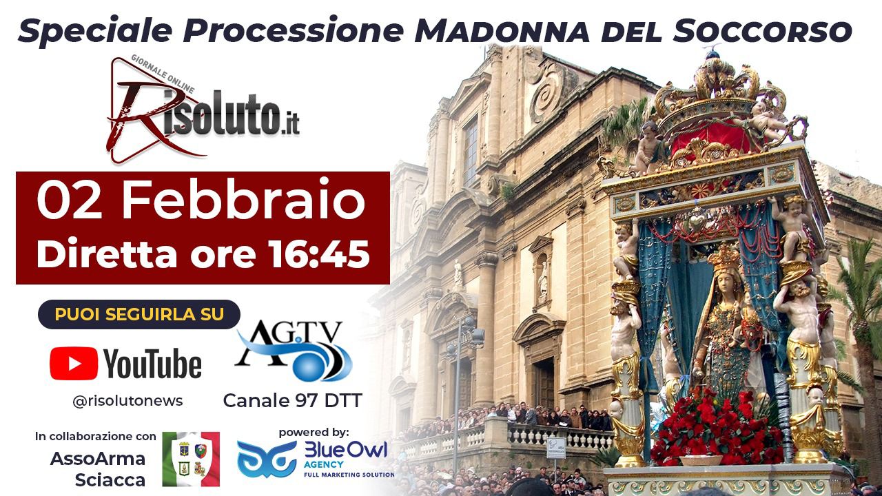 Diretta su Risoluto.it e Agrigento Tv della processione della Madonna del Soccorso (Video)
