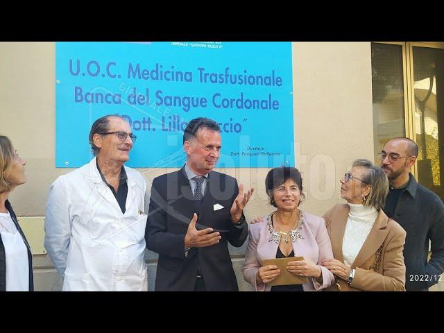 La Banca del Sangue Cordonale da oggi porta il nome dell'ematologo Lillo Ciaccio (Video)