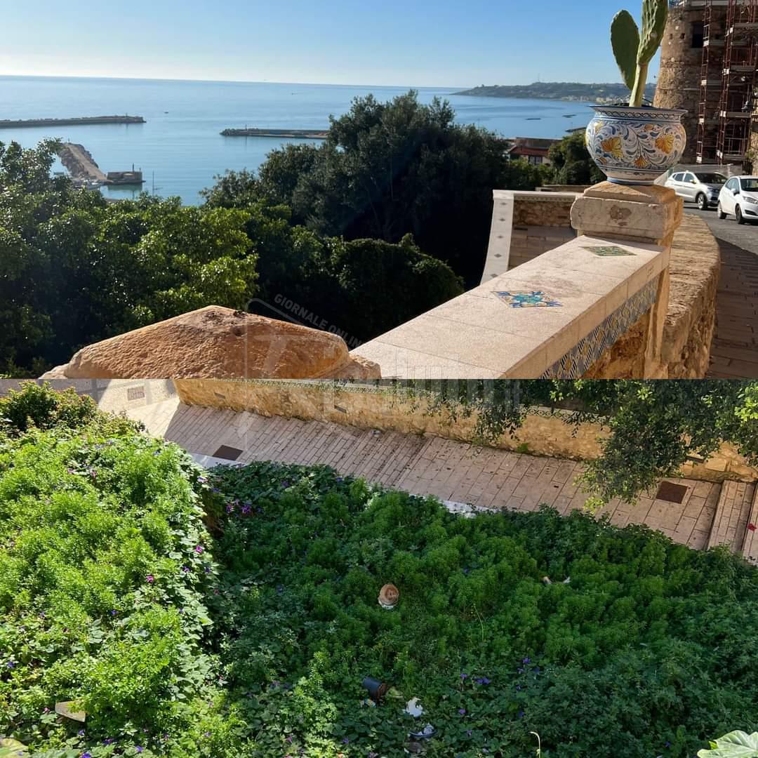 Atto vandalico in discesa Campidoglio a Sciacca, distrutto un vaso in ceramica
