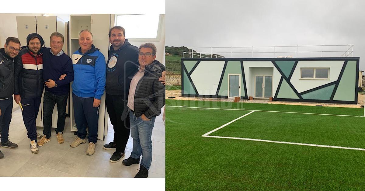 Burgio si prepara ad inaugurare il campo di calcio con erba sintetica e un imprenditore regala gli arredi per gli spogliatoi