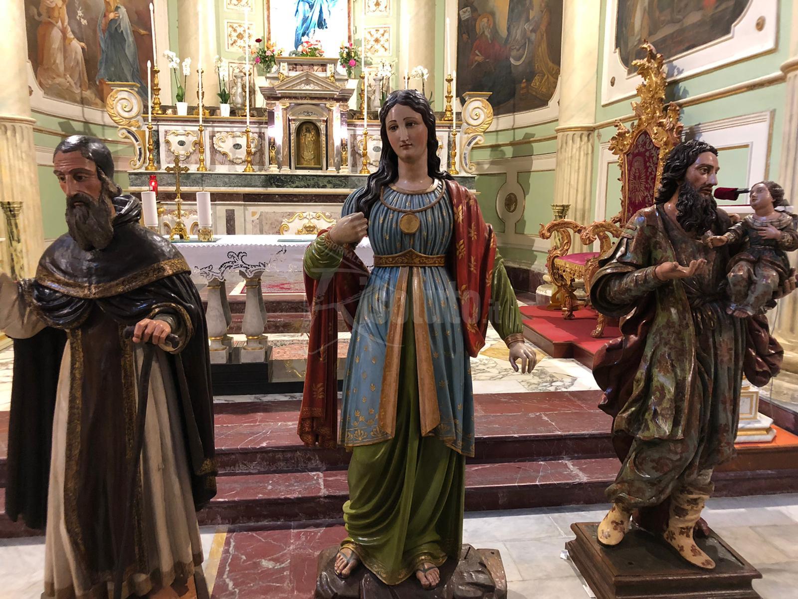Sciacca, grazie a un finanziamento di 28 mila euro restaurate 4 statue della chiesa del Giglio (Video)