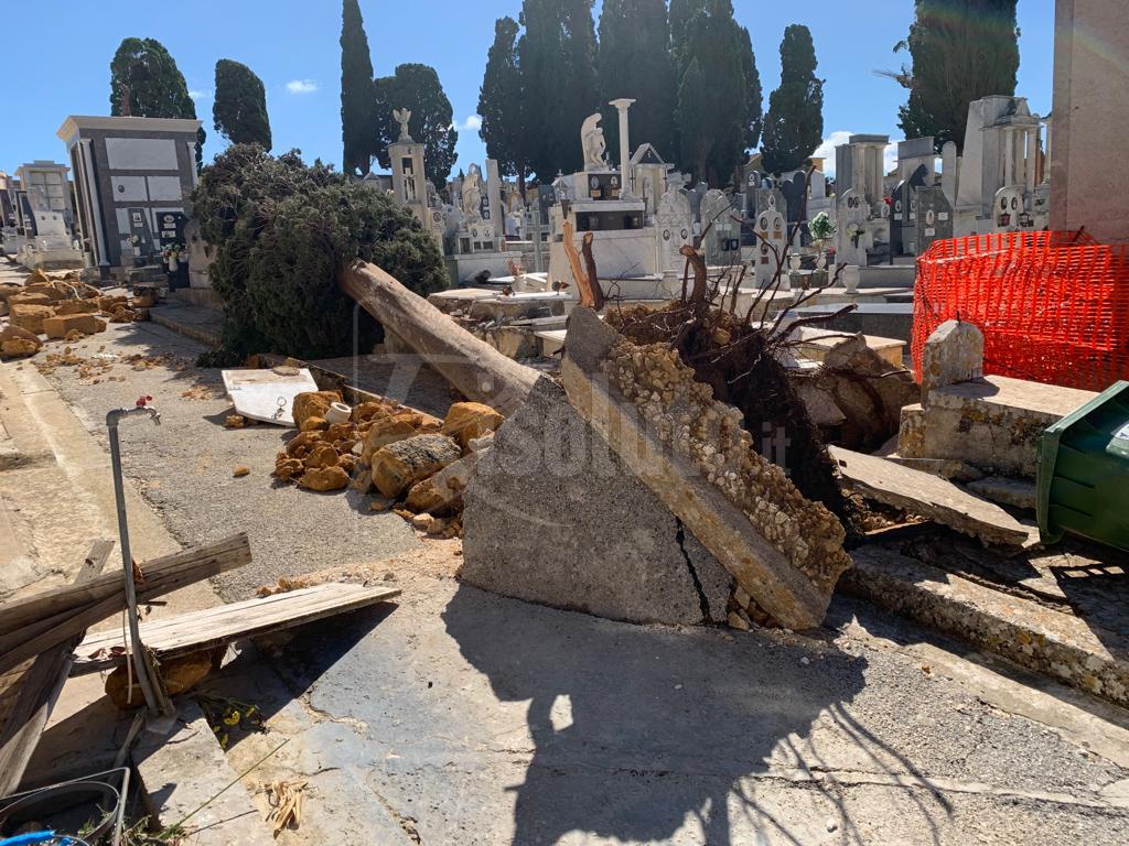 Santa Margherita, danni anche al cimitero e alle campagne
