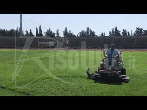 Domani Sciacca in campo a Gela, al Gurrera si lavora al manto erboso (Video)