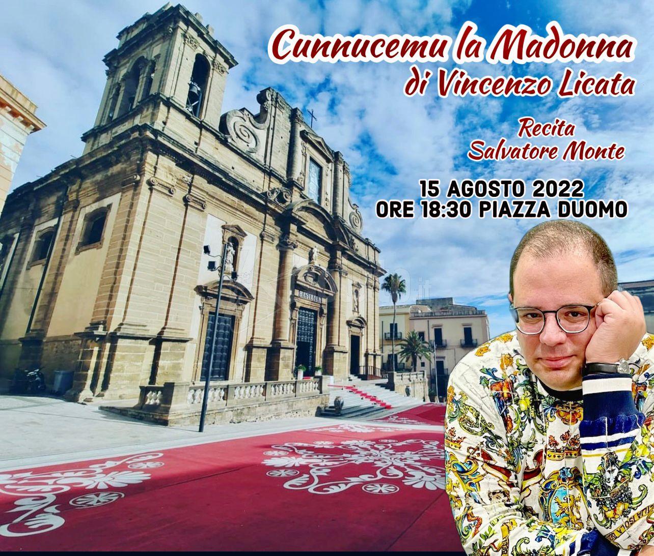 Le parole del poeta Licata dedicate alla Madonna prima dell'inizio della Processione