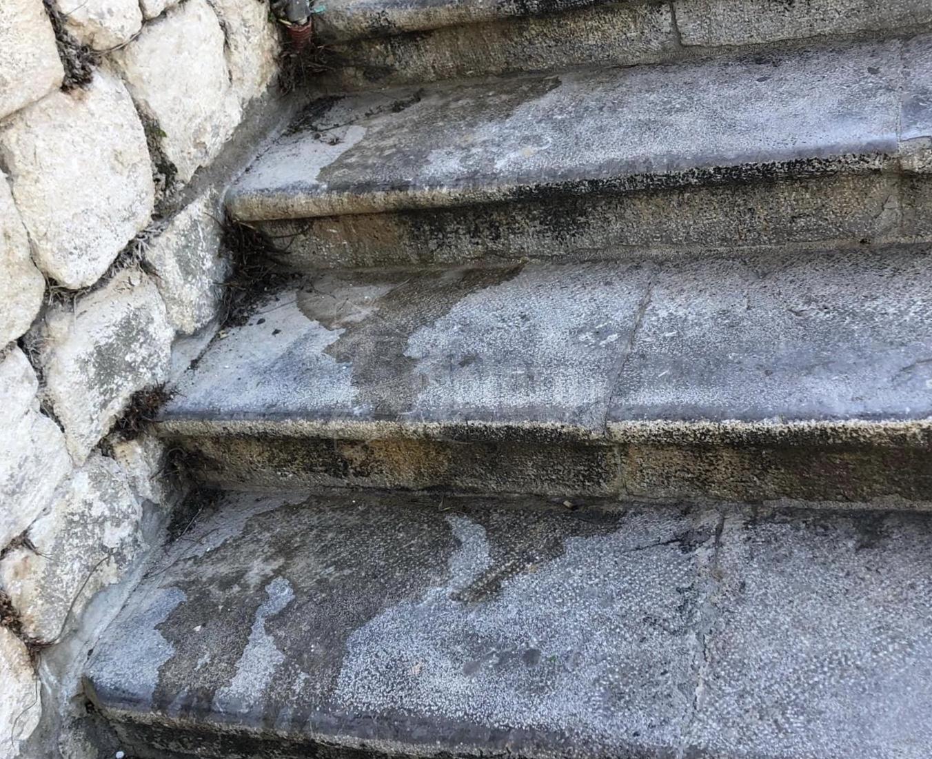 Lavaggio scalinata e subito “incontinenti” in azione