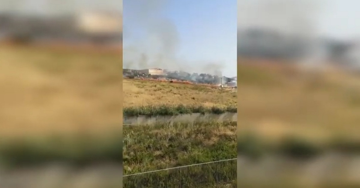Incendio oggi in contrada Ferraro a Sciacca (Video)