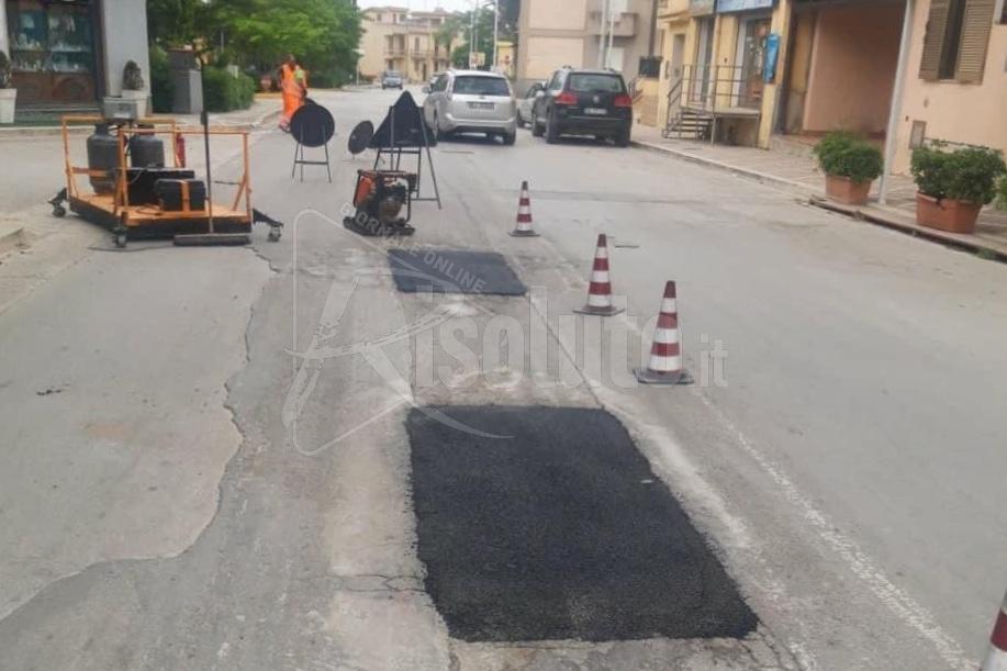 A Santa Margherita nuova tecnica per riparare le buche