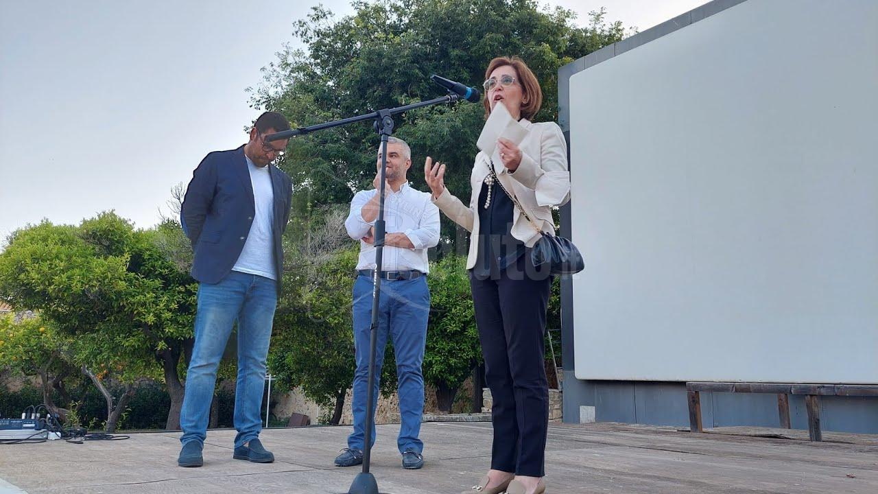 L'augurio della sindaca sul palco del Pd a Termine
