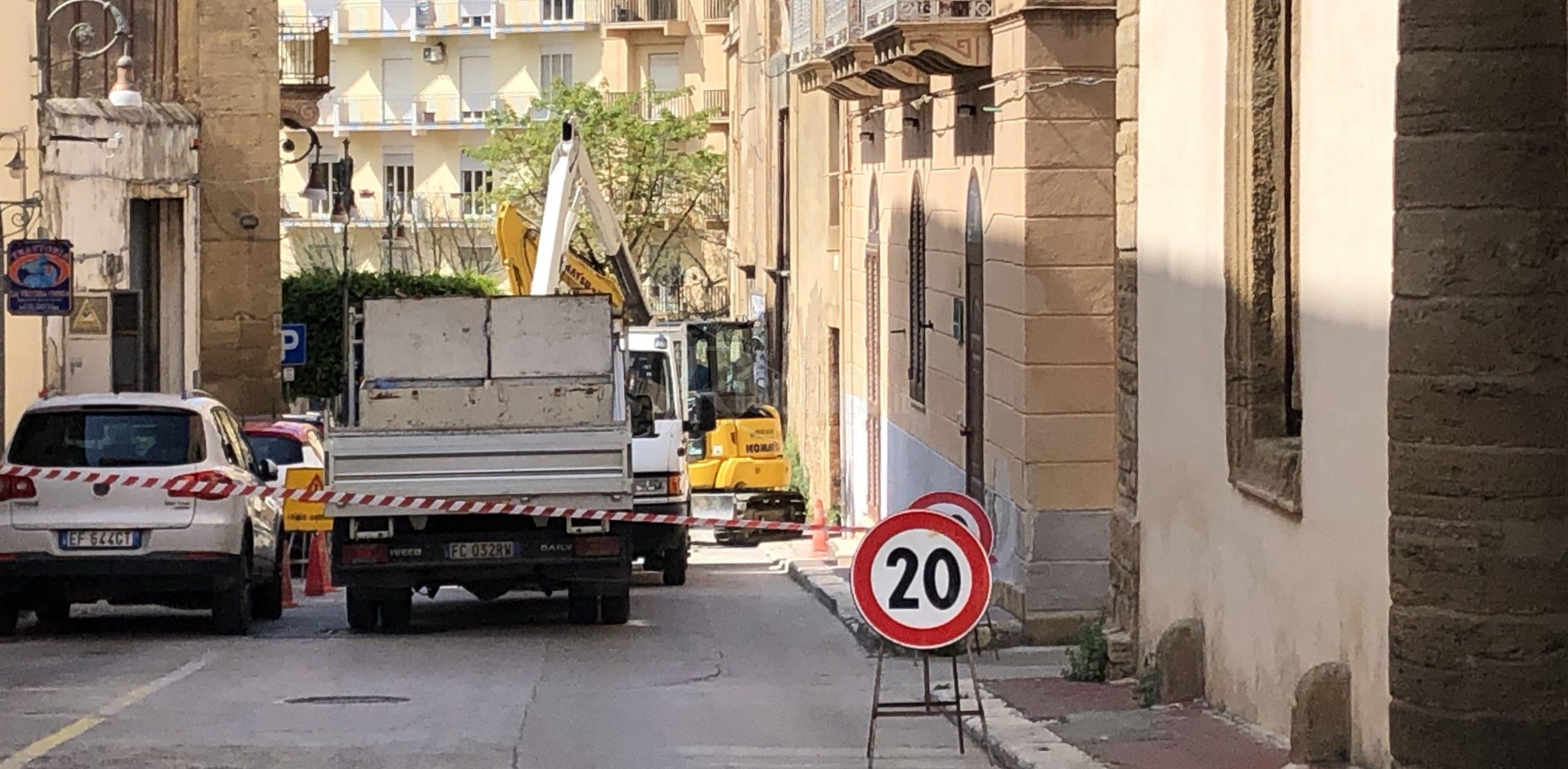 Lavori  per 10 giorni nel centro storico di Sciacca