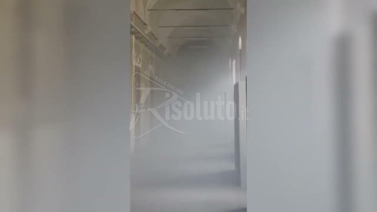 Panico al Comune di Sciacca per un principio di incendio (Video)