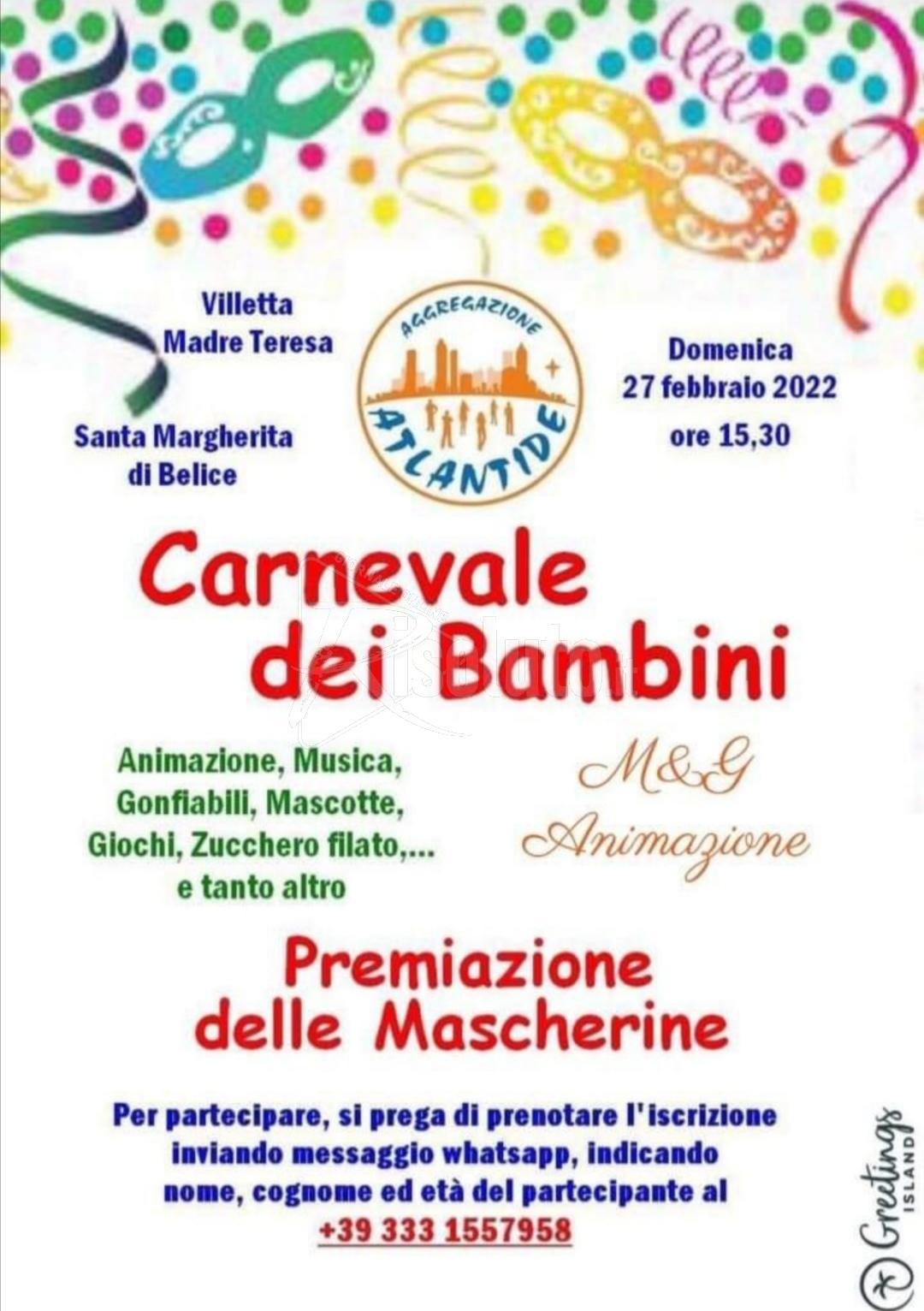 Santa Margherita Belice il 27 febbraio festeggia il Carnevale con i bambini