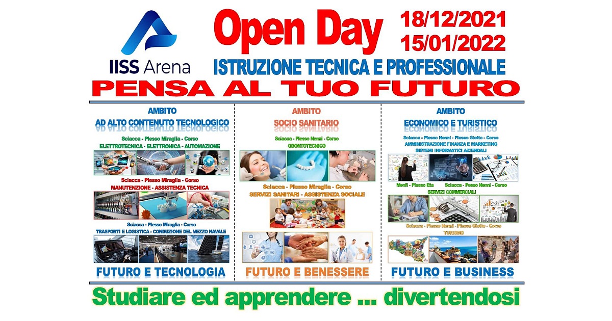 Open Day on line dell'IISS DON MICHELE ARENA di Sciacca e Menfi