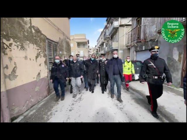 Vertice e sopralluogo di Musumeci a Ravanusa: "Perdere una sola vita umana diventa una sconfitta per tutti". (Video)