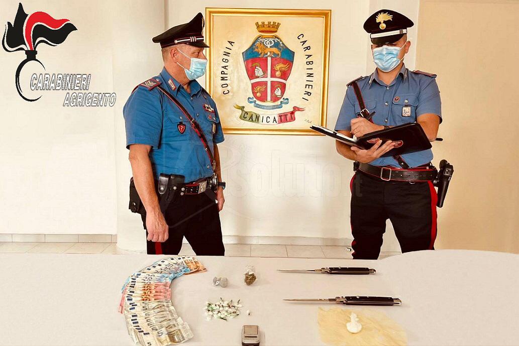 Cocaina a domicilio a Canicattì, i carabinieri arrestano ventenne