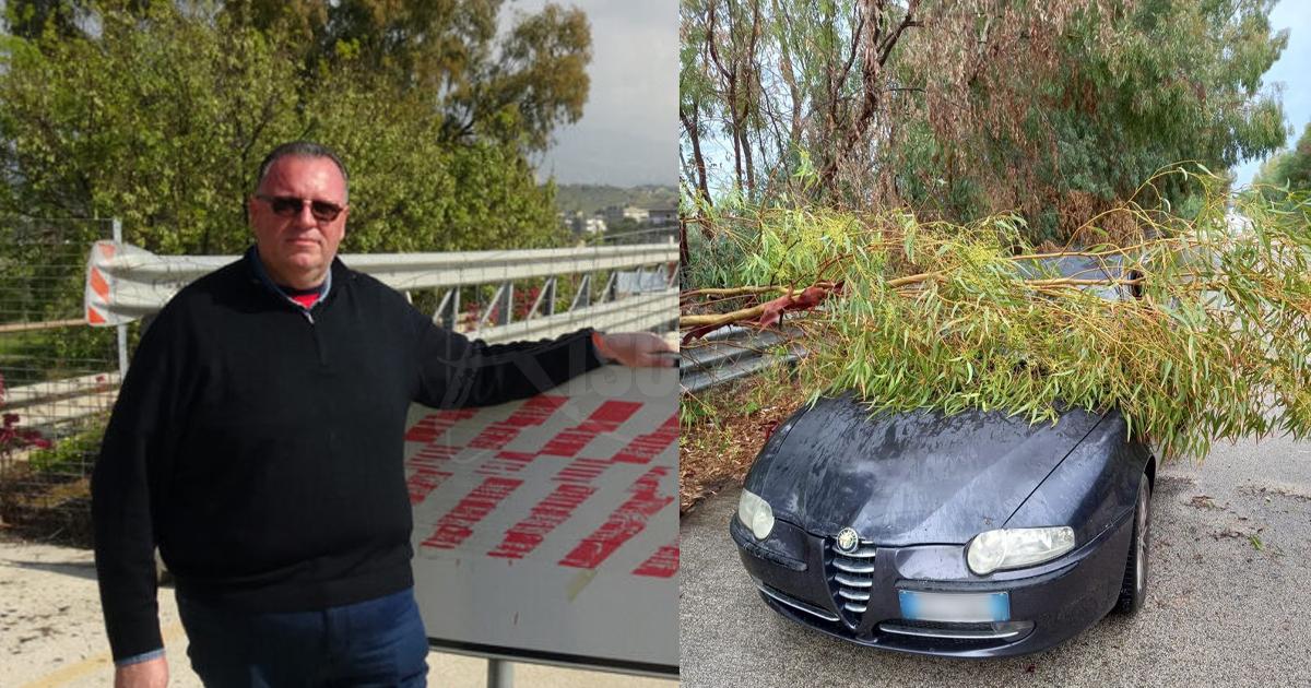 Variante Foggia a Sciacca, alberi sulle auto e proteste