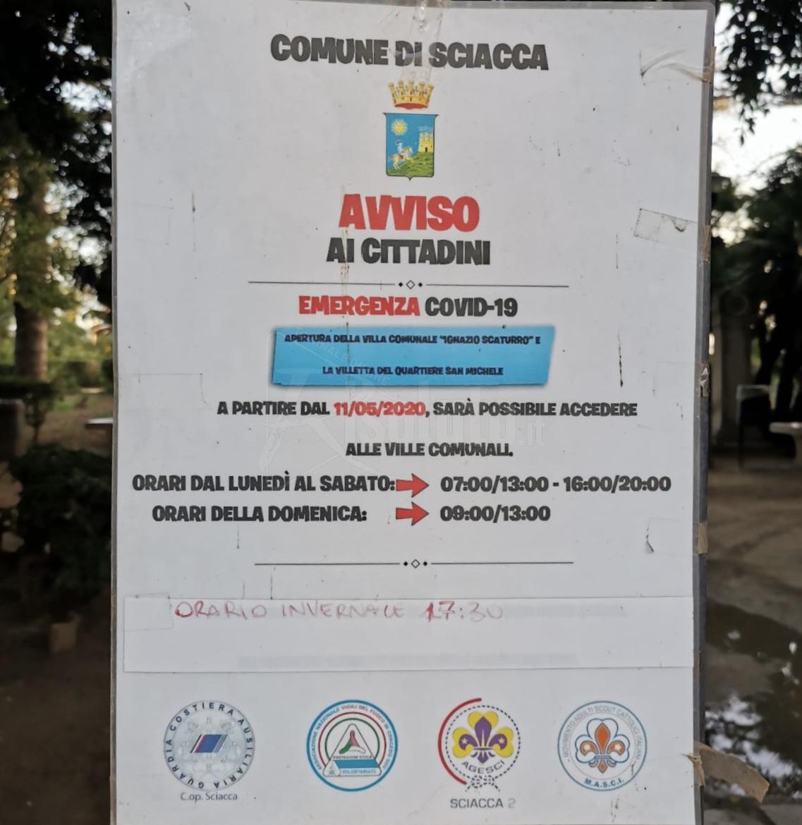 Villa comunale di Sciacca, chiusura alle 17,30 e proteste