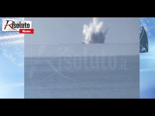 Disincagliata e fatta brillare al largo di Seccagrande la mina navale delle seconda guerra mondiale (Video)