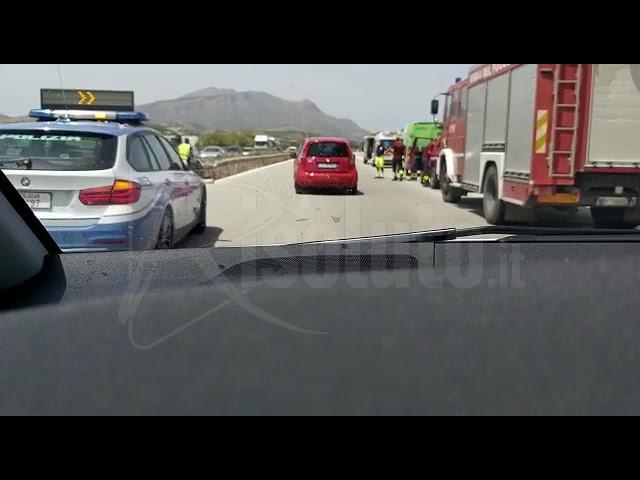 Incidente sull'autostrada Palermo/Mazara del Vallo, rallentamenti (Video)