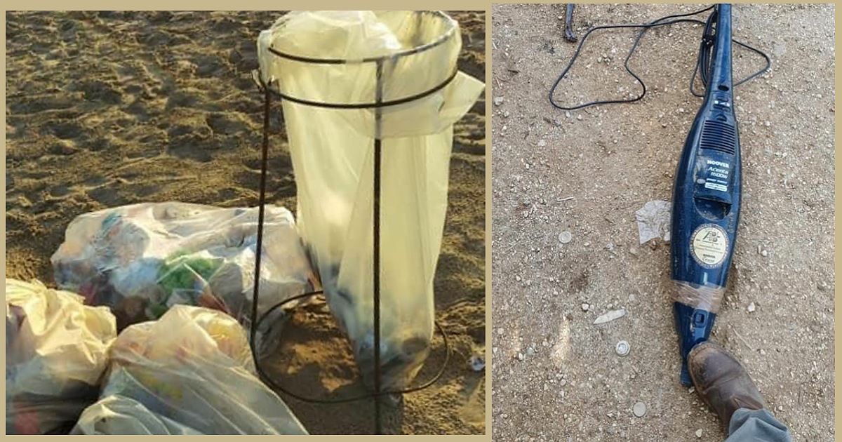 Anche una aspirapolvere abbandonata nella spiaggia di Porto Palo, intervento di pulizia dell'amministrazione