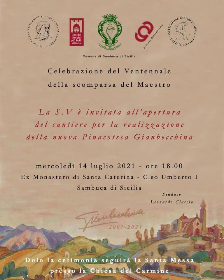 Ventennale per la scomparsa di Giambecchina a Sambuca, consegna dei lavori per la nuova Pinacoteca