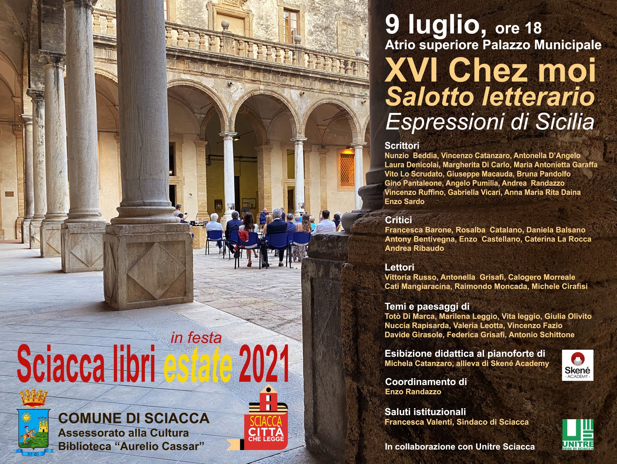 "Sciacca libri estate 2021", per la prima volta a palazzo di città il salotto letterario di “Chez moi”