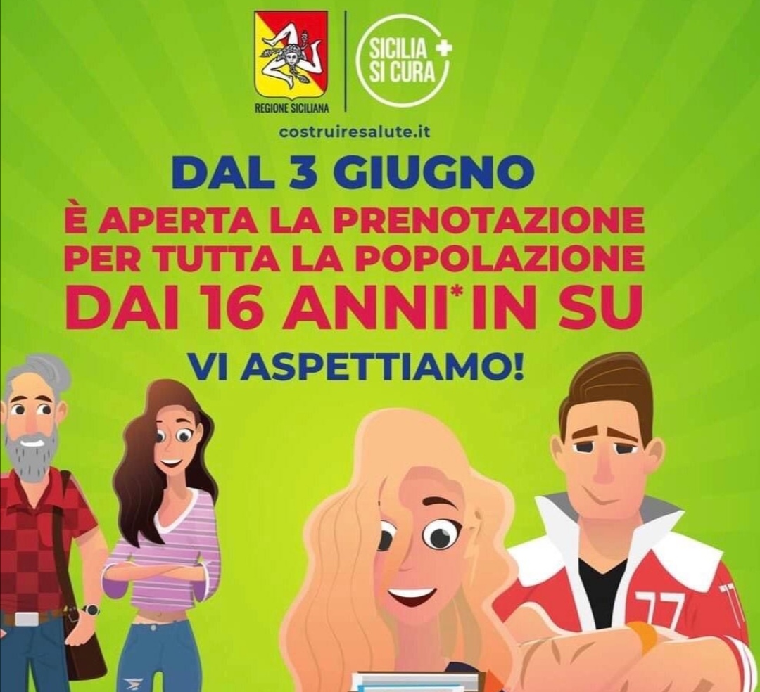 Sicilia, da domani potranno vaccinarsi anche gli over 16