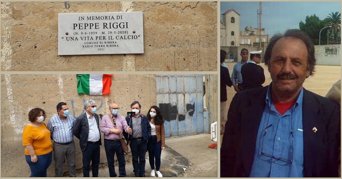 Peppe Riggi protagonista per 50 anni del calcio a Ribera, oggi una targa ricordo allo stadio