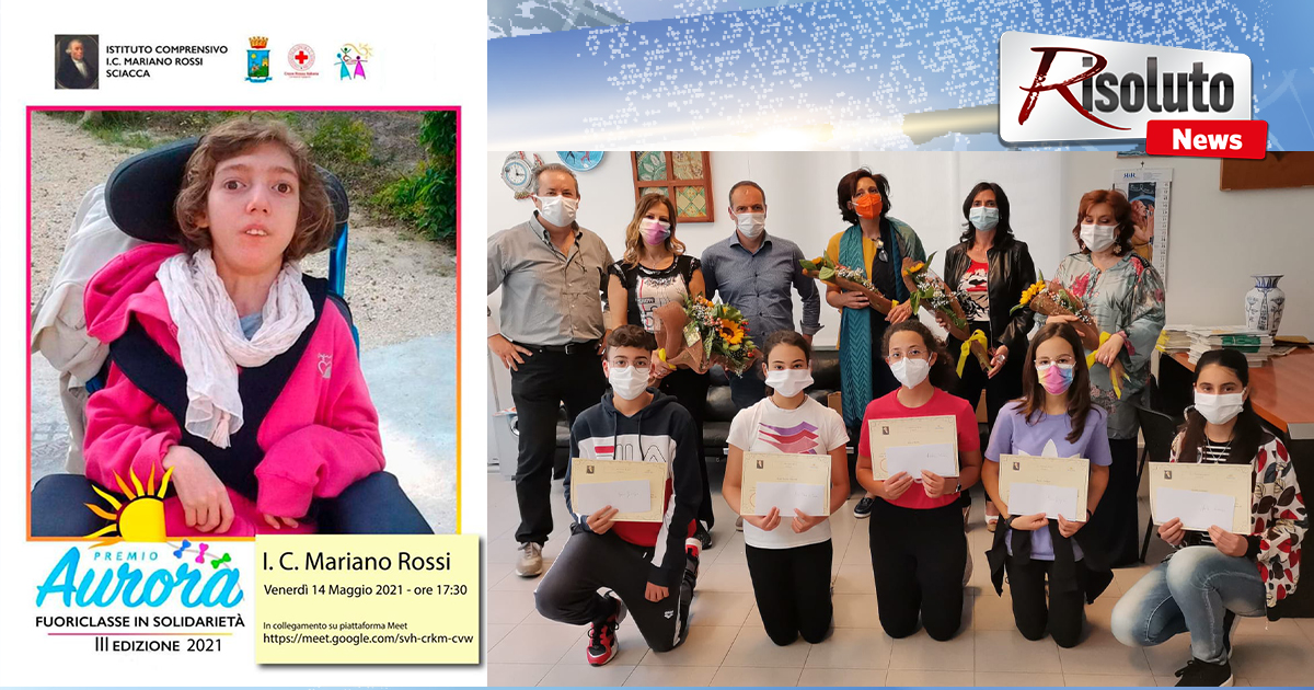 Terza Edizione del premio “Aurora Fuoriclasse in solidarietà”, riconoscimento ai ragazzi della “Mariano Rossi”