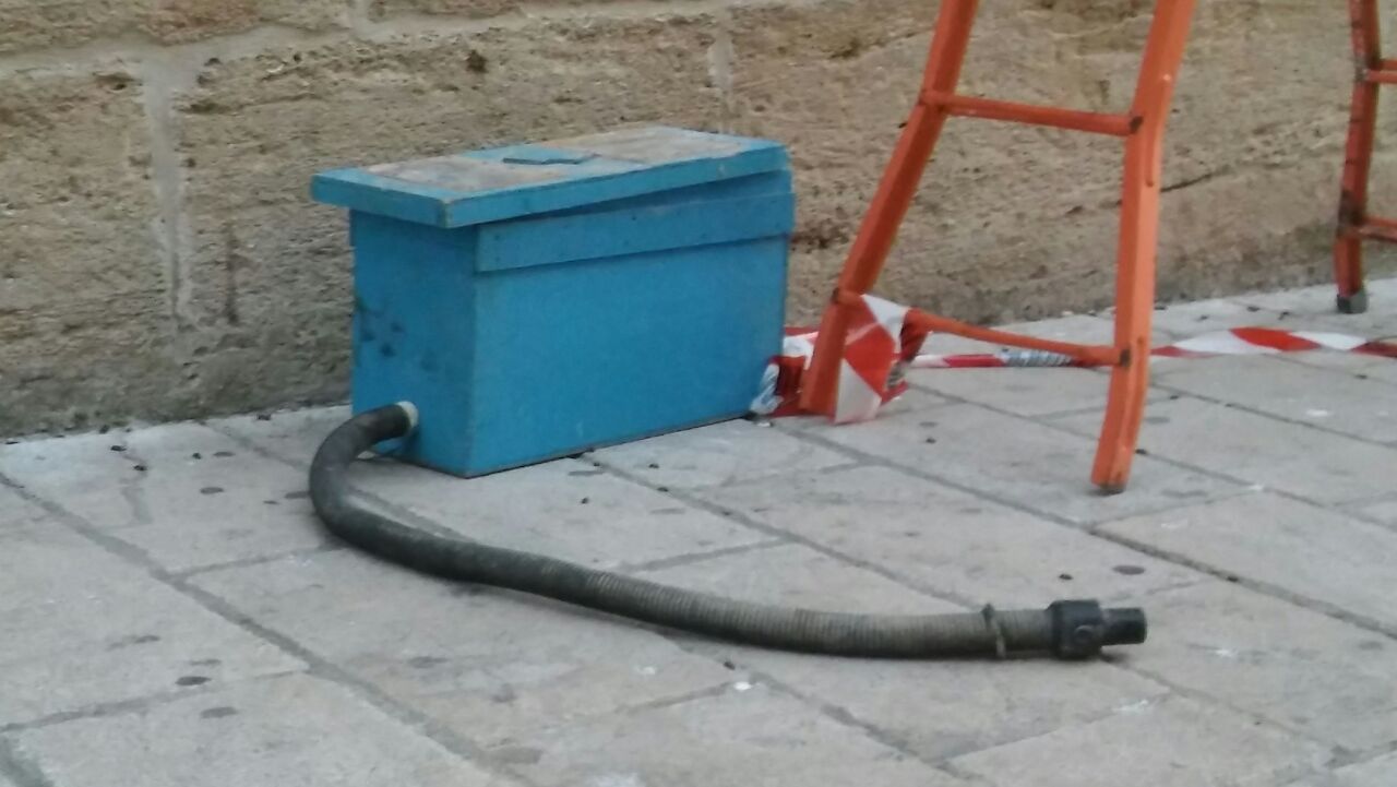 Catturato lo sciame d'ape che si era annidato in un muro del Comune di Sciacca