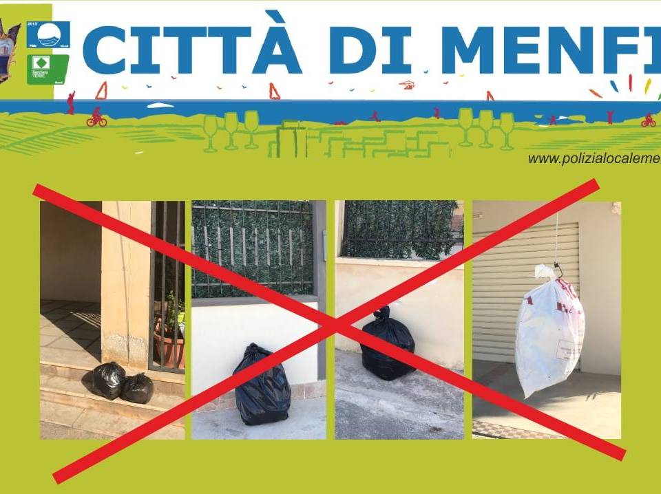 A Menfi vietati i sacchi neri per l'immondizia e negli ultimi giorni elevate 40 contravvenzioni