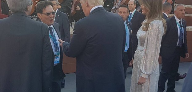 il governatore Rosario Crocetta incontra il presidente Trump al G7 di Taormina