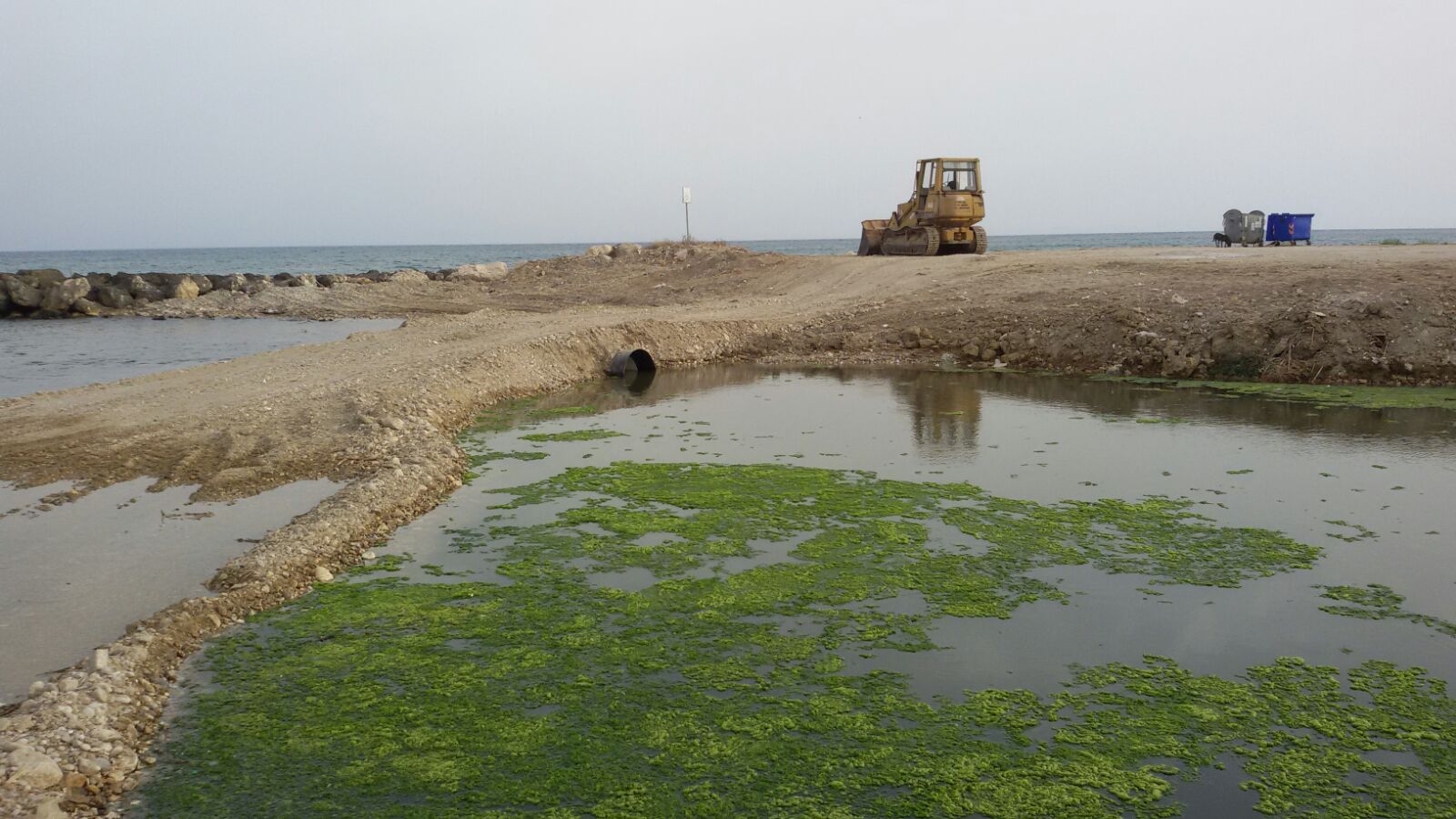 Spiaggia Tonnara, mezzo meccanico in azione per liberarla dai detriti