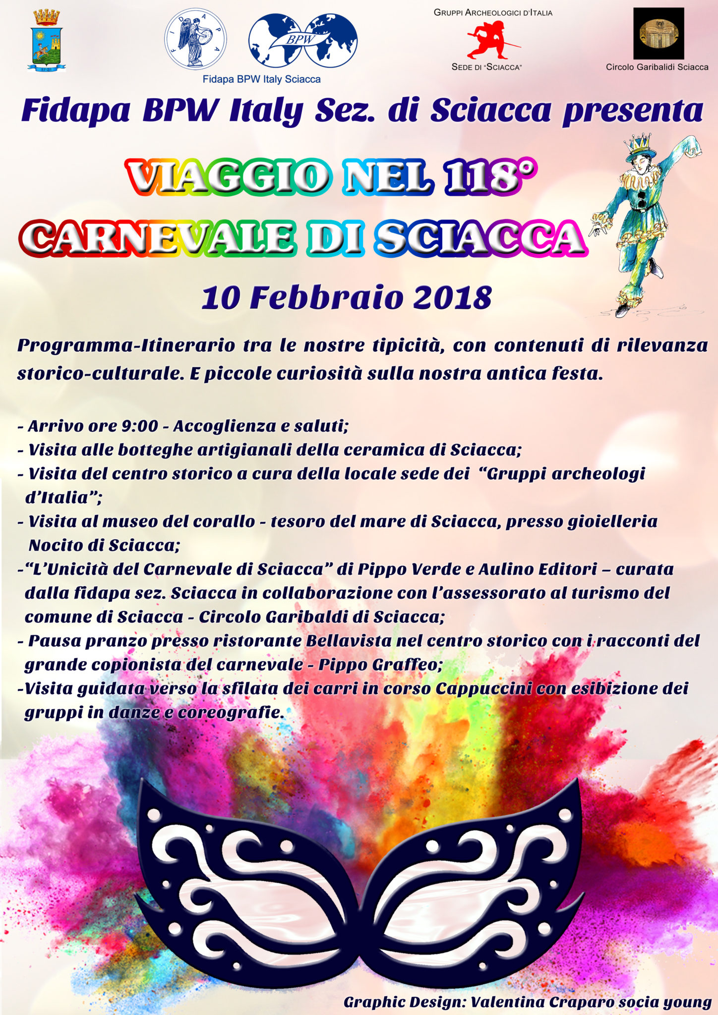Le delegazioni Fidapa del distretto della Sicilia ospiti dei colleghi di Sciacca per un "viaggio" nel Carnevale