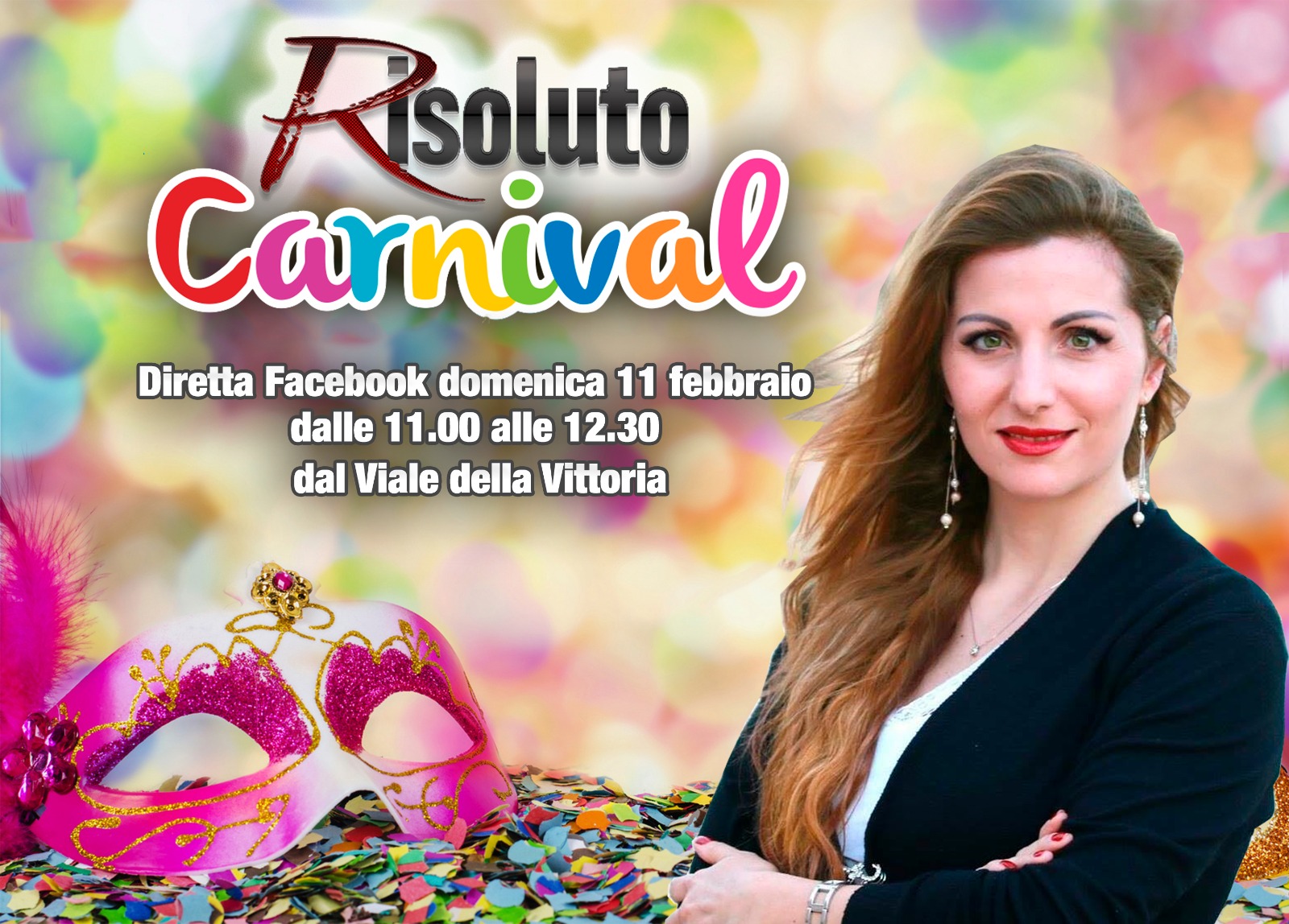 "Risoluto Carnival", diretta dal Carnevale di Sciacca domenica mattina con Rosy Abruzzo